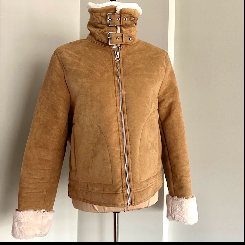 H&M - LIKE NEW  Faux fur lined jacket size 10 Fall/winter